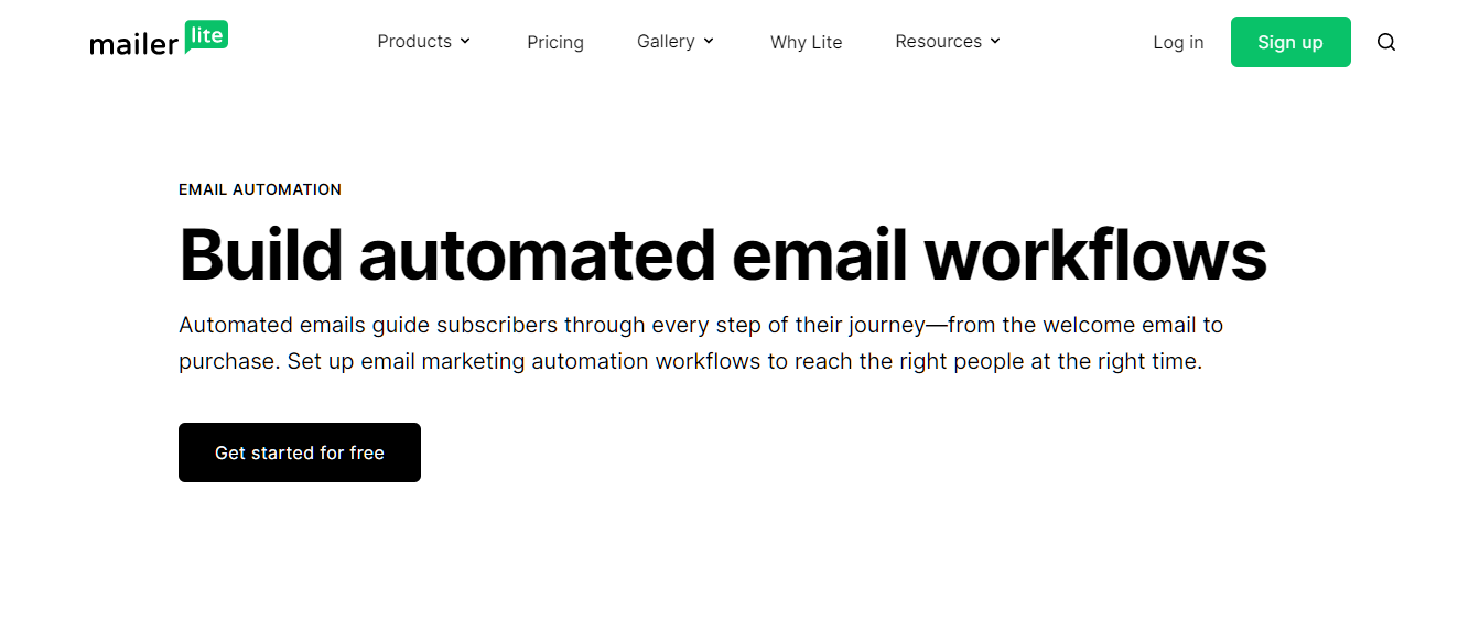Email Marketing Workflow MailerLite