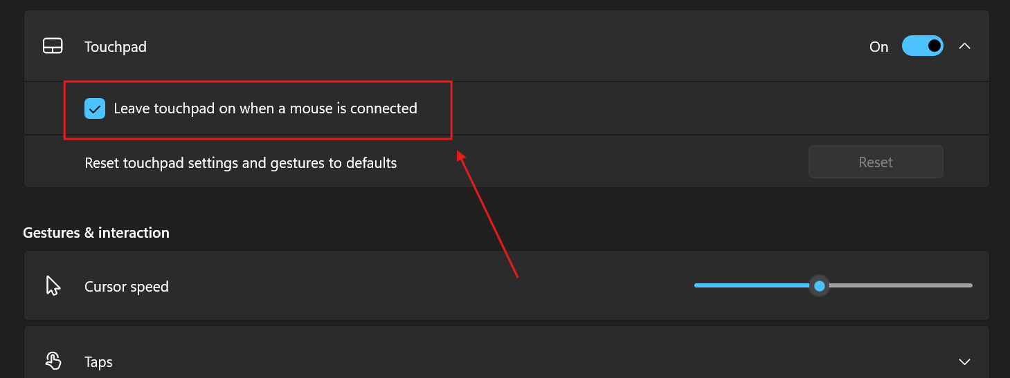 Leave Touchpad when Mouse is connected